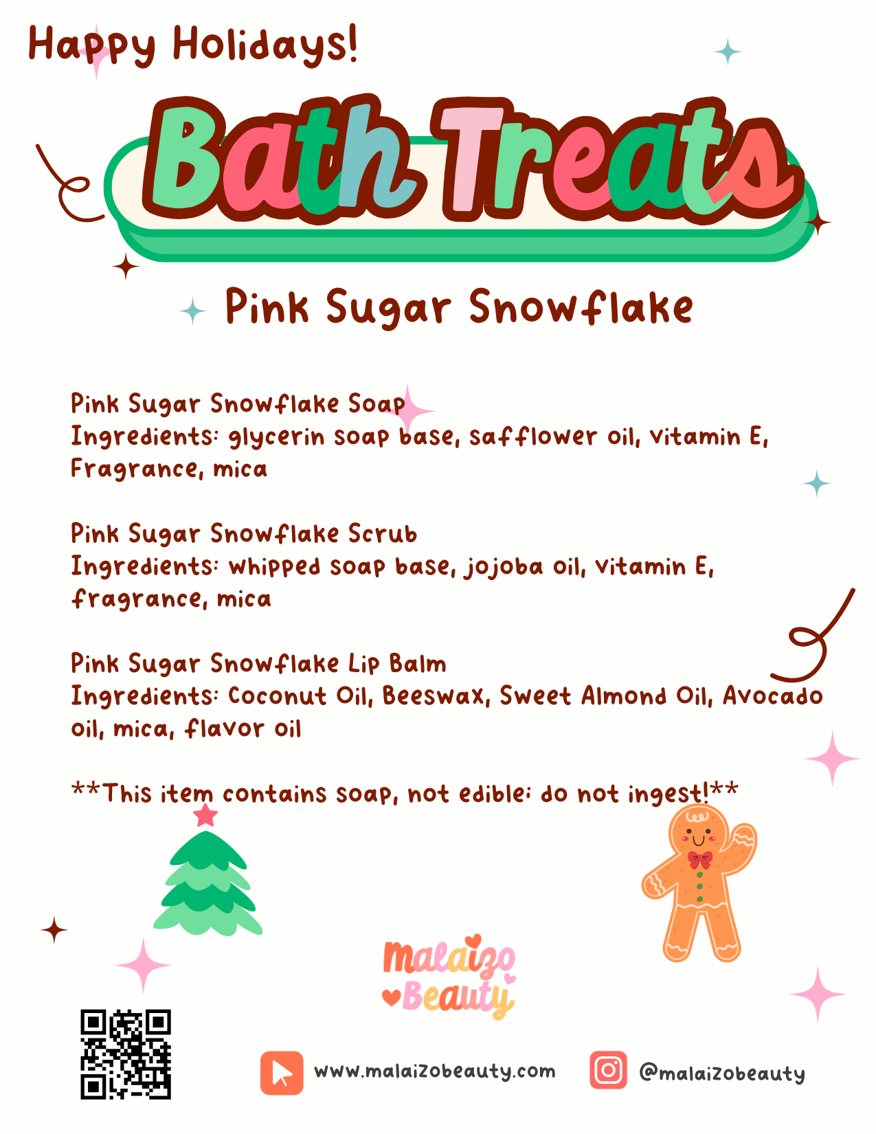 Pink Sugar Snowflake Bath Treat Cups